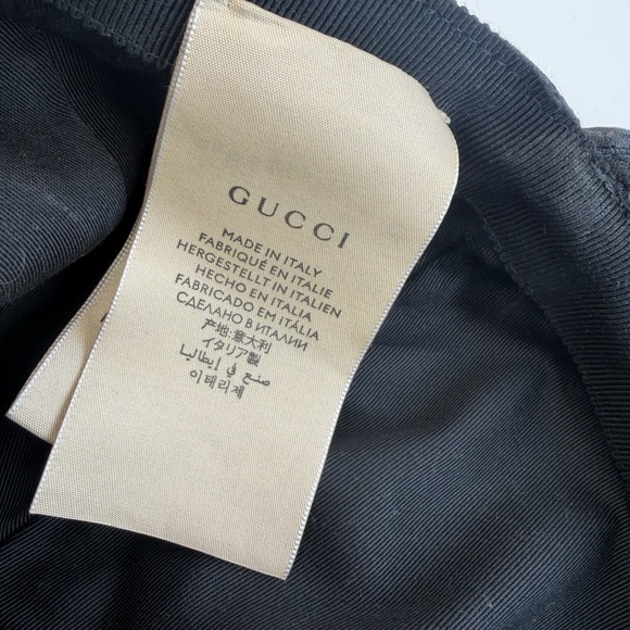 Gucci Classic Web Black Gg Monogram Baseball Cap Hat Large